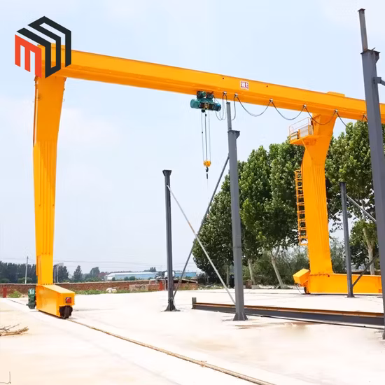 Grúa pórtico móvil de carril de polipasto eléctrico de una sola viga tipo L de 10 toneladas Mhl